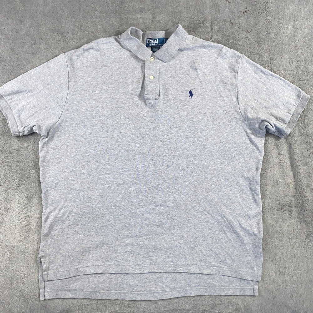 Polo‎ Ralph Lauren Polo Shirt Mens XL Grey Short Sleeve Cotton Classic Pony Logo
